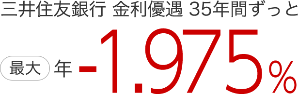 三井住友銀行 金利優遇 35年間ずっと年-1.975%