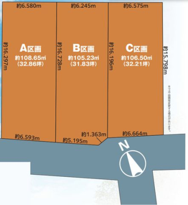 千葉県松戸市栗山 の土地の区画図