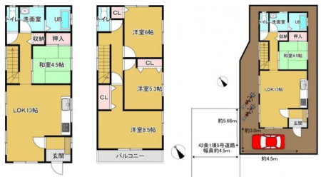 千葉県松戸市上矢切 の中古一戸建ての間取り