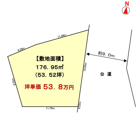 千葉県市川市曽谷8丁目の土地の区画図